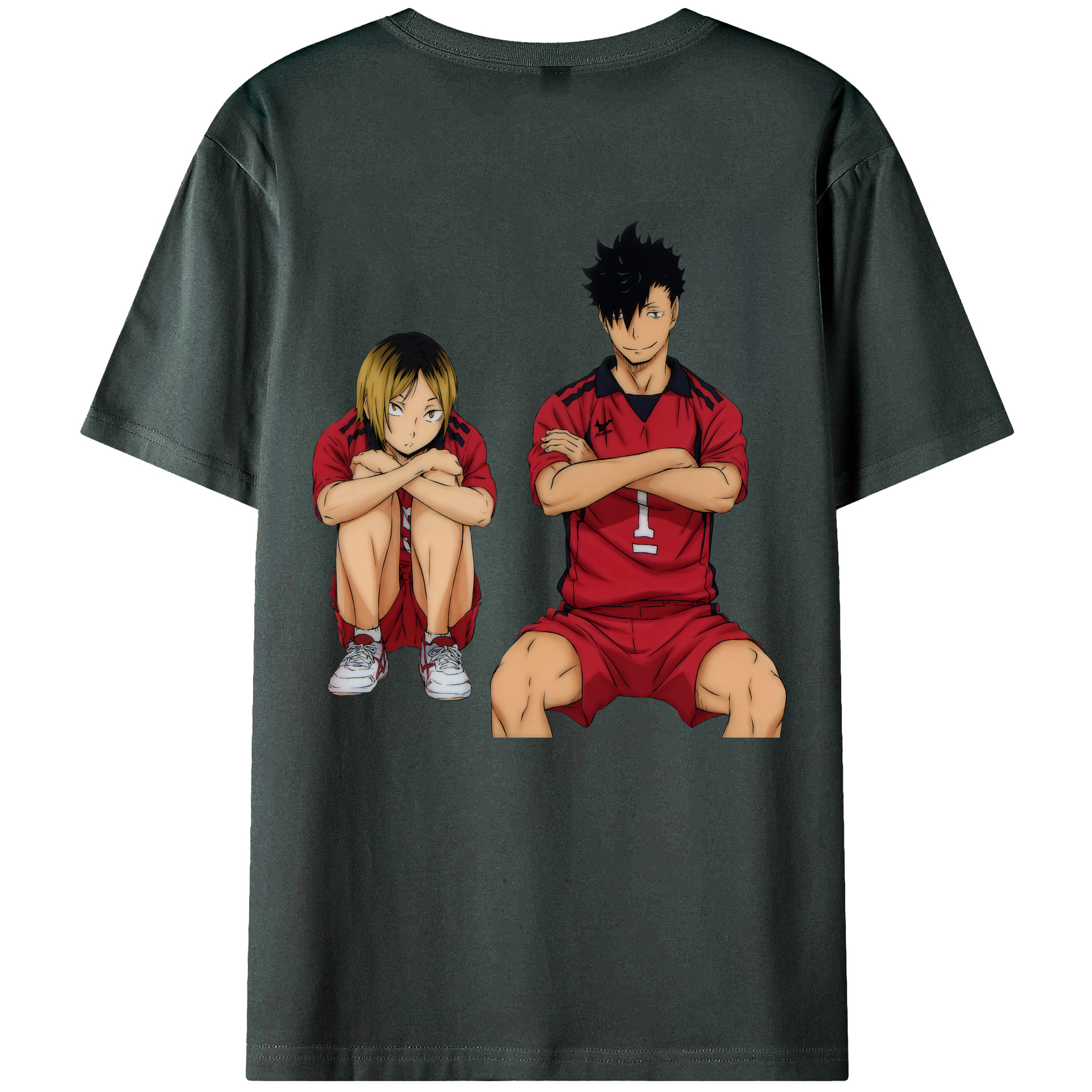 （画像用） ハイキュー!! Haikyu!! 綿100％ メンズ半袖Tシャツ（バックプリント） 通気性